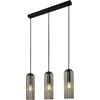 Image de NORDLUX Lustre Miella sur barre avec effet plissé, Variante : Ø 100 x 300 mm, 3 x 25 W, fumé