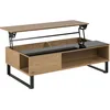 Image de Table basse « Azalea » en noir, MDF, acier - 110 x 35 x 60 cm (L x H x P)