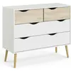 Image de Commode OSLO Buffet Sideboard Blanc / Chêne structuré