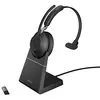Image de Jabra Evolve2 65 Casque PC sans Fil avec Station de Charge - Casque Mono Certifié UC Anti-bruit avec Batterie Longue Durée - Adaptateur Bluetooth USB-A - Noir en occasion ou reconditionné