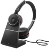 Image de Jabra Evolve 75 SE - Micro-Casque stéréo Bluetooth sans Fil - Micro à réduction de Bruit, ANC & Base de Chargement - Certifié MS Teams, Fonctionne avec Les Autres Plateformes - Noir en occasion ou reconditionné