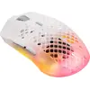 Image de SteelSeries Aerox 3 Wireless Gen 2, modèle pour droitiers, optique, sans fil (RF) + Bluetooth, 26000 DPI, 0,25 ms, transparente, blanche