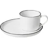 Image de Broste Copenhagen Tasse à Espresso avec soucoupe Salt S 100 ml Porcelaine blanche noire