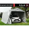 Image de Dancover   Tente Abri Garage 3,3x6x2,4m Pe   Toile Étanche Pour Stockage Sécurisé   Cadre En Acier Galvanisé   Pour 2 Voitures
