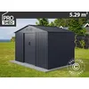 Image de Dancover   Abri De Jardin Métal 5,29m²   Acier Galvanisé   Dimensions Extérieures 2,77x1,91m   Étanchéité 100%   Garantie Anti-corrosion 10 Ans