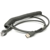 Image de Zebra USB-Kabel, 2,7m, gedreht USB-Kabel (Typ A): 2,7m, gedreht, Kabelcode U12 (CBA-U12-C09ZAR)
