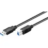 Image de Microconnect USB3.0AB3B - Câble USB (3 m, USBUSB A, USB B, 3.0 (3.1 Gen 1), mâle/femelle, noir)