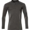 Image de Polo-Shirt, manches longues anthracite foncé chiné/noir, taille M ONE MASCOT 18081-810-1809