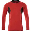 Image de Polo-Shirt, manches longues rouge trafic chiné/noir, taille M ONE MASCOT 18081-810-20209