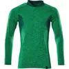 Image de Polo-Shirt, manches longues vert gazon chiné/vert, taille M ONE MASCOT 18081-810-33303