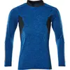 Image de Polo, manches longues Bleu azur chiné/bleu noir, taille S ONE MASCOT 18081-810-91010