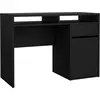 Image de Plus Bureau avec 1 porte, 1 tiroir et 2 étagères, noir mat.