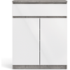 Image de Nada Sideboard 2 portes et 1 tiroir,Reproduction béton,blanc brillant.
