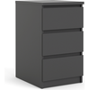 Image de Nada Commode basse et étroite 3 tiroirs, noir mat.