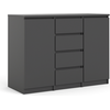 Image de Nada Sideboard 2 portes et 4 tiroirs, noir mat.