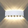 Image de Applique Murale 12 Led Lampe Ampoule En Alu Lumiere Blanche Chaude Noir Pour Maison Couloir