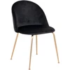 Image de Geneve Chaise de salle à manger en velours, noir, aspect laiton.