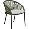Image de Noomi chaise de jardin avec coussin gris, vert.