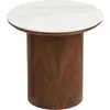 Image de Frida table d'angle Ø40cm blanc, brun foncé.