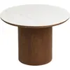 Image de Frida table basse Ø60cm plateau de table céramique blanc, brun foncé.