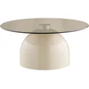 Image de M&s   Table Basse Fixe Ø70cm En Verre Trempé Et Métal   Couleur Beige Et Gris   Dimensions 70x70x33cm   Poids 11.022kg