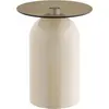 Image de Solveig table d'angle Ø40cm beige, gris.
