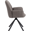 Image de Glenda chaise de salle à manger avec accoudoirs tissu gris clair.