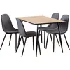 Image de Wilma ensemble pour salle à manger table et 4 chaises blanc, gris foncé.