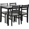 Image de Alicante ensemble pour salle à manger table et 4 chaises 70x110cm noire.