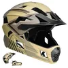 Image de Crazy Safety Casque Vélo Intégral - Sable | pour VTT, BMX, Trottinette | Casque Enfant avec mentonnière Amovible | Casque intégral et Standard 2-en-1 | Casque de Motocross Taille M 54-57 cm en occasion ou reconditionné