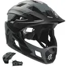 Image de Crazy Safety Casque Vélo Intégral - Gris | pour BMX, VTT, Trottinette | Casque Enfant avec Design 2-en-1 et mentonnière Amovible | Casque de Motocross Taille M 54-57 cm | Léger et Durable en occasion ou reconditionné