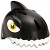 Image de Casque vélo enfant CRAZY SAFETY Requin Taille S (49-55 cm) Coque rigide, ventilation multiple, LED arrière Mat noir - Neuf