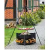 Image de Grille barbecue sur trépied + Brasero avec range bois SOLAFA en acier-Noir-Noir--Ø 50 cm-Ø 60 cm-