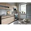 Image de Les Tendances   Cuisine Complète 2m40 Avec Éclairage Led   7 Éléments En Panneaux De Particules Décor Chêne Sonoma   Plans De Travail 40/60 Cm