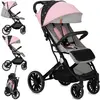 Image de MoMi ESTELLE PLUS LIGHT Poussette jusqu'à 22 kg - Légère, Grandes Roues Valises - Rose