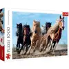Image de Puzzle 1000 pièces Trefl Chevaux au galop - Paysage, Boîte rectangulaire blanc/rouge/bleu - Neuf