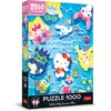 Image de Trefl Premium Plus Quality - Puzzle Hello Kitty Summer Vibes - 1000 Pièces, Série de Puzzle avec Les Personnages Préférés, pour Les Adultes et Les Enfants à partir de 14 Ans