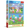 Image de Trefl - Puzzle 2 en 1 : Peppa Pig, Peppa dans l'Aire de Jeux - 2 x 24 Pièces, Ensemble de Deux Puzzles pour Les Enfants à partir de 3 Ans