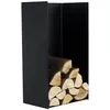 Image de Farmcook - Porte-bûches En Acier Noir 80 Cm Kielce