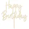 Image de Décoration De Gâteau En Bois « Joyeux Anniversaire » 16,5 Cm
