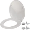 Image de Siège WC avec abaissement automatique Fonction Quick-Release Système de charnières réglable Couvercle WC Soft-Close Montage simple Blanc 24547