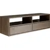 Image de Selsey Framme - Buffet TV suspendu avec deux abattants et étagères ouvertes, finition bois noyer, 100 cm