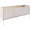 Image de Selsey Tovi - Meuble TV 3 portes, 140 cm, gris cachemire / Meuble finition chêne