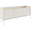 Image de Selsey Tovi - Meuble TV 3 portes, 140 cm, Blanc / Chêne finition bois