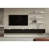 Image de Selsey Veldio - Buffet TV suspendu avec façades striées, 300 cm, noir