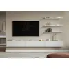 Image de Selsey Veldio - Buffet TV suspendu avec façades striées, 300 cm, blanc