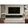 Image de Selsey Veldio - Buffet TV suspendu avec façades cannelées, 200 cm, noir