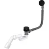 Image de Siphon de baignoire avec bouchon clic-clac et tube de trop-plein, noir