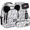 Image de Ensemble de 5 pièces comprenant un sac à dos Minnie Mouse avec des oreilles en peluche, un sac à dos Minnie Mouse pour filles, avec 3 compartiments
