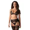 Image de Obsessive - Shibu Ensemble 3 pièces avec soutien-gorge - Noir